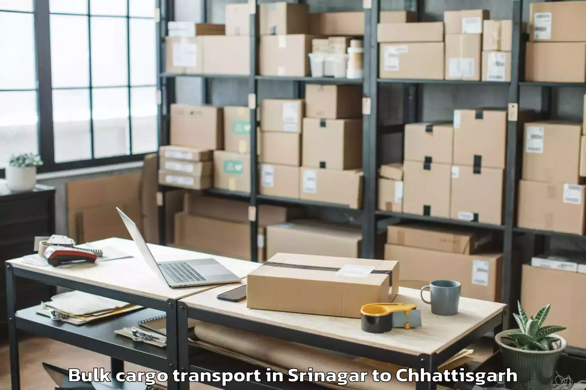 Top Srinagar to Jagdalpur Bulk Cargo Transport Available